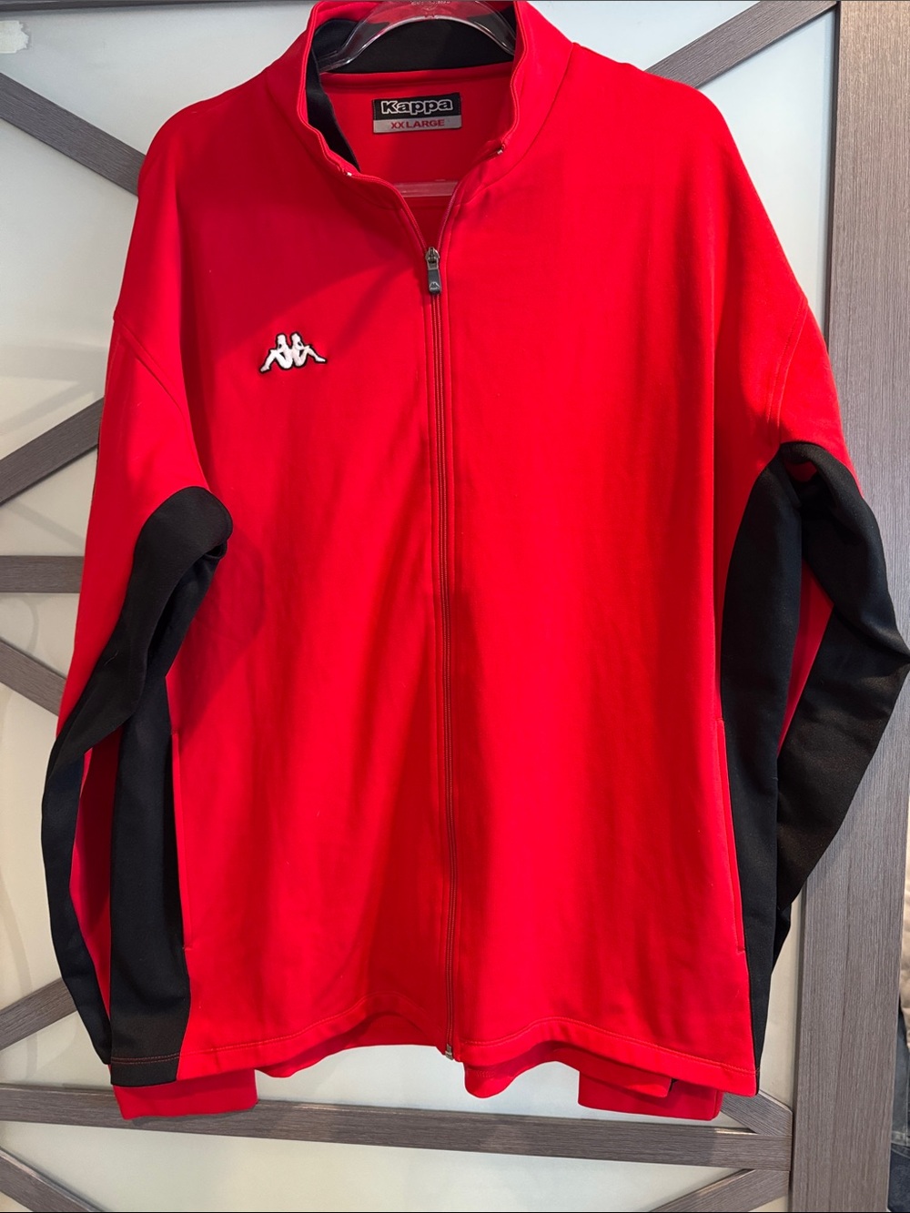 Kappa Red and Black Full Zip-Up Athletic Jacket XXL